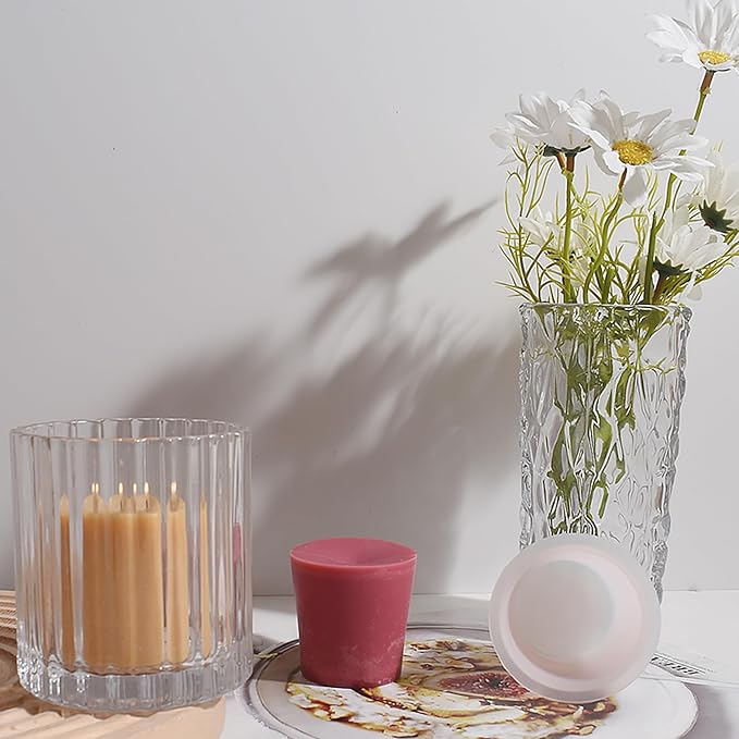 3 Pack Cylinder Candle Mold - Votive Candle - Silicone 3D Molds for Pray, Peony & Home Decor - Resin Casting & Soap Making Molds