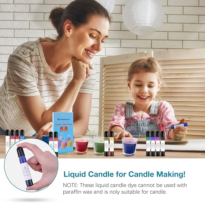 YRYM HT Candle Dye,12 Colors Candle Making Liquid Dye for Candle Making（12 Bottle）