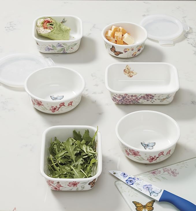 Lenox 824646 Butterfly Meadow Serve & Store Container, Small Container 6.25"D x 2.75"H