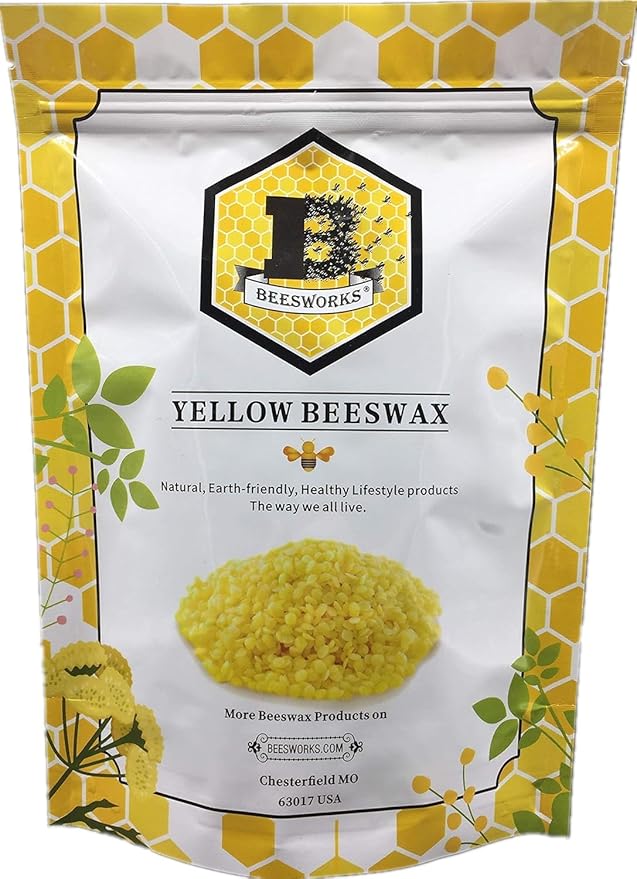 Beesworks Yellow Beeswax Pellets (3 lb) | 100% Pure, Cosmetic Grade, Triple-Filtered Beeswax for DIY Skin Care, Lip Balm, Lotion, and Candle Making