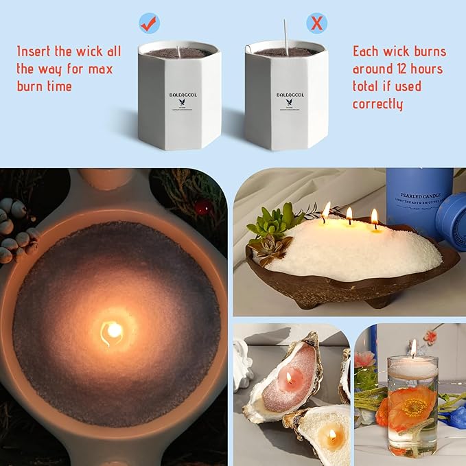 Caramel Pearled Candle 18 oz/1.1 lb with 30 Wicks - Brown Unscented Luxury Long Lasting Powder Candles up to 120 Hours - DIY Refillable Candle Sand for Candle Making