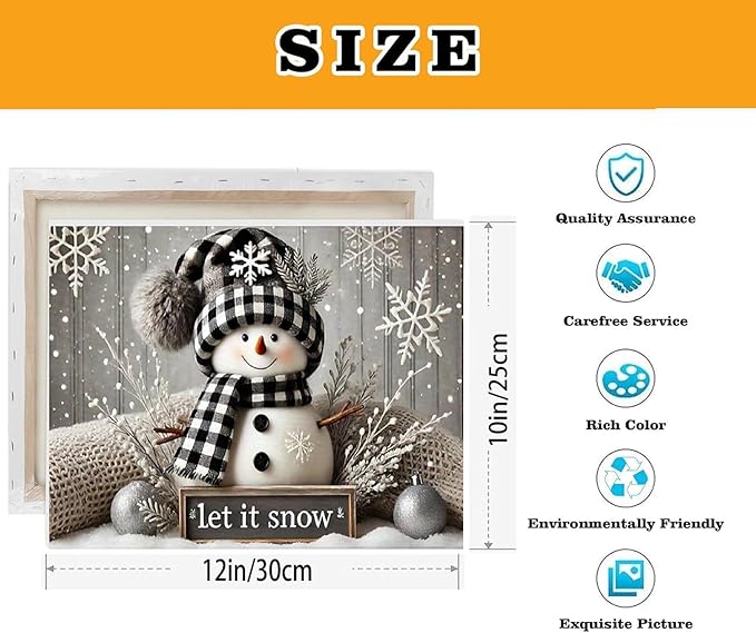TCDZMYGS Christmas Paint by Numbers Kit for Adults Beginner,Winter Snowman Paint by Number Kits with Frame,DIY Acrylic Oil Painting by Numbers for Home Wall Decor 9.5 x 11.8 inch