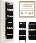 GRANNY SAYS Back of Door Organizer, 6-Shelf Detachable Over the Door Baby Organizer with 8 Pockets, Anti Tilt 40lb Large Capacity Hanging Diaper Storage for Nursery, Bedroom, Kids Room, Black