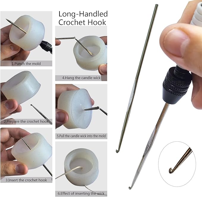 DiaWiew Candle Making Tools for Punching Holes and Inserting Wicks, Beginners Candle Making Kit for Adult Including Wick Needle for Candle Making, Perfect to Candle Molds with No Holes for Wicks