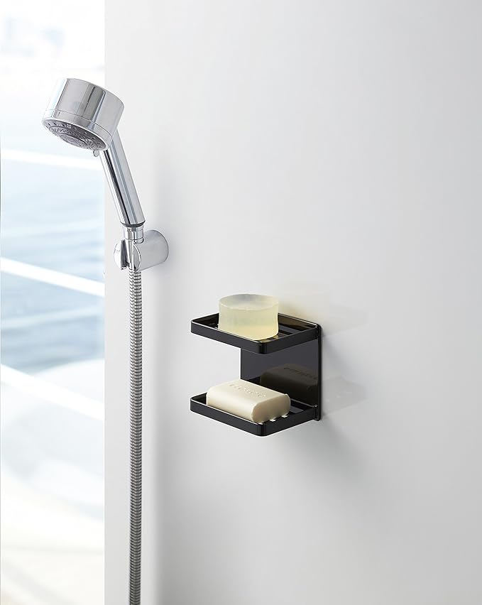 山崎実業(Yamazaki) BT-TW P Bathroom Rack, 約W12XD8.5XH10cm, Black