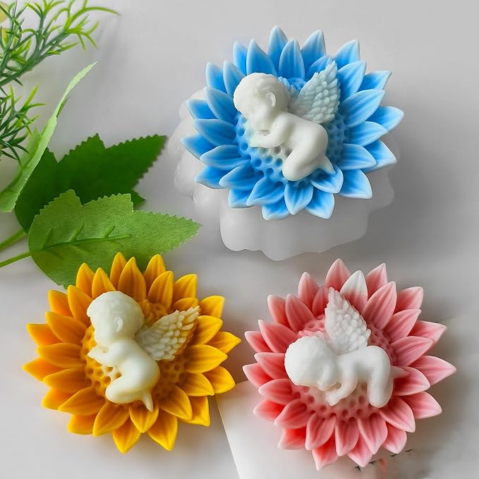 Flower Mold - Succulent Flower - Silicone Resin Casting Molds for Candle & Resin & Soap Craft Supplies