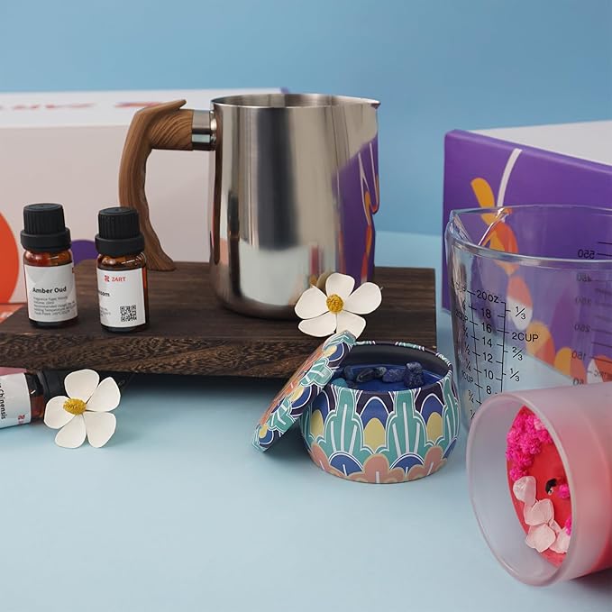 ZART Candle Making Kit for Adults, DIY Starter Soy Candle Making Supplies, Accessories with Soy Wax, Essential Oil, Wicks, Wax Melting Pot, Moulds, Candle Jars