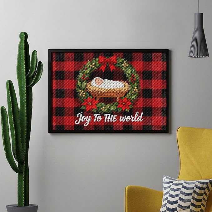 AIVKIEJK Diamond Painting Kits for Adults - Faith Christmas World Joy Painting DIY 5D Full Drill Diamond Dots Paintings with Diamonds Gem Art and Crafts Home Decor 8"x12"