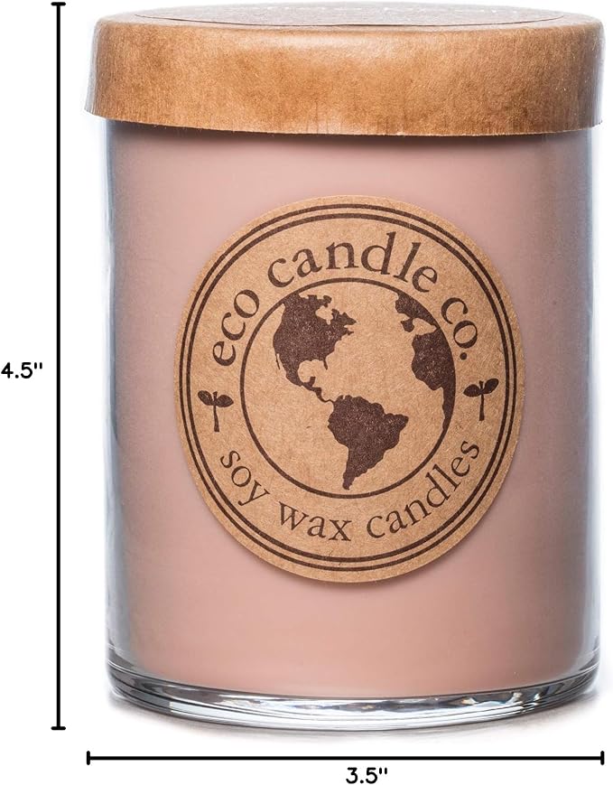 ECO CANDLE CO. Recycled Candle, Coffee Bean, 18 oz. Double Wick - Scents of Coffee Beans & Hazelnut - 100% Soy Wax, No Lead, Kraft Paper Label & Lid, Hand Poured, Phthalate Free, Midwest Soybeans