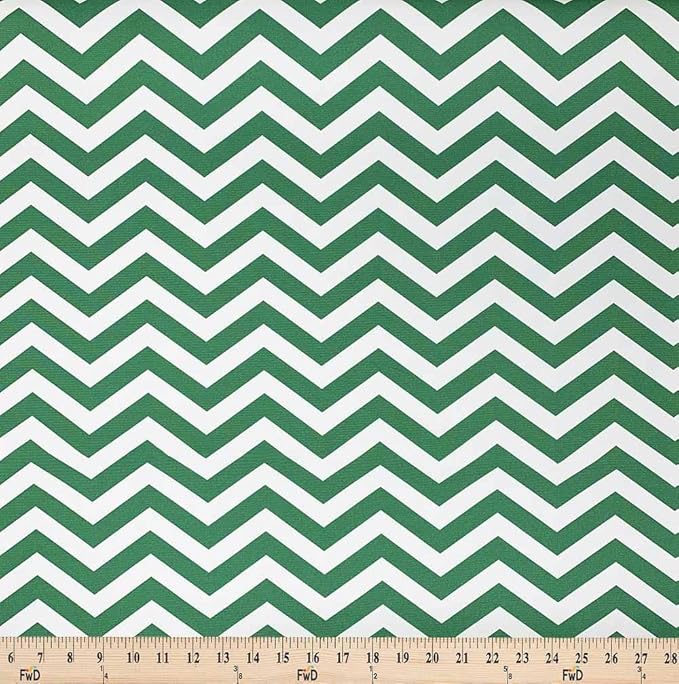 Printed Canvas Fabric Waterproof Outdoor 60" Wide 600 Denier Sold by The Yard (Zig Zag Green)