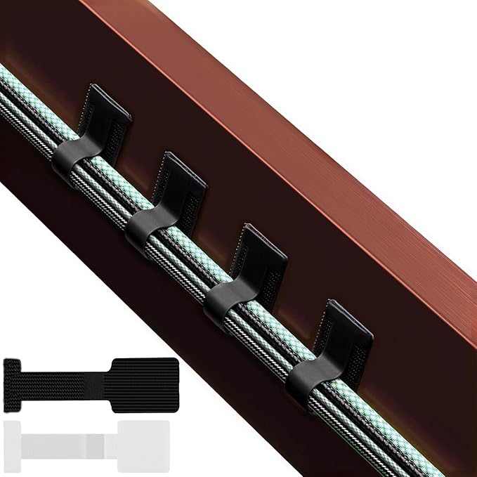 Hook And Loop Cable Ties, Cable Management Under Desk, Adjustable New Type of Stable Hook, Household & Office Essentials, 50 Pieces Per Box