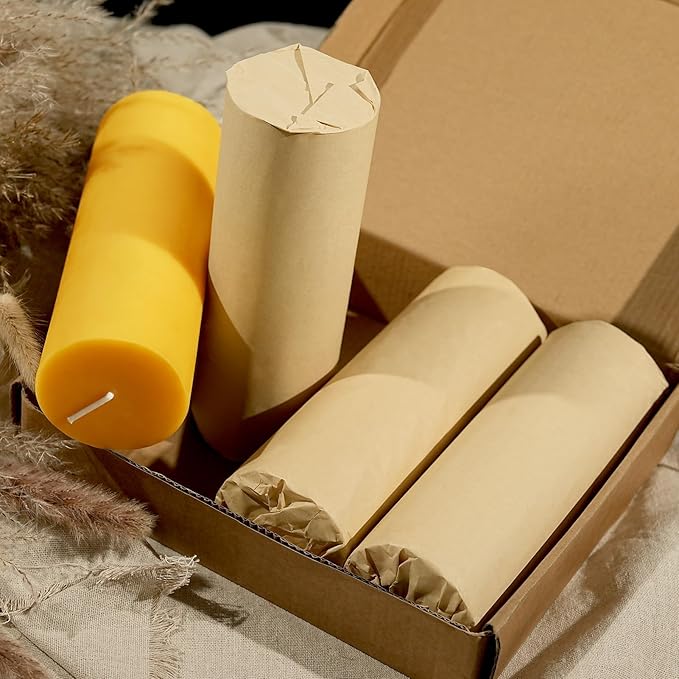 2.8x8in Beeswax Pillar Candles-1pcs,145H Long Burning,Emergency Beeswax Candles,Non Toxic Natural Bees Wax Candles for Home
