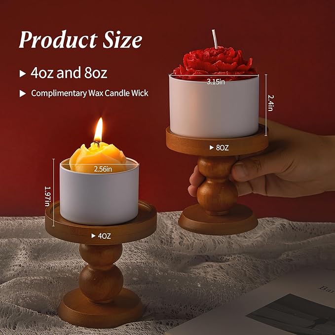 MGLIFEUL Candle Tins Jars Container Vessels for Making 4 8 Oz White Empty Candle Tins Can Gift Box Packaging Plate with Lids Wax Container Bulk Making DIY Candle Supplies Accessories(White,4oz,12pcs)