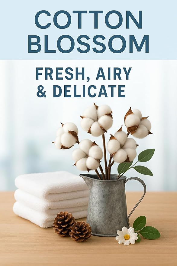 Cotton Blossom Aromatherapy Candle 12 oz | 100% All-Natural Soy Wax & Essential Oil Infused | 40+ Hour Burn Time | Pet Safe + Smoke Odor Eliminating | Handmade in U.S.A. | Non-Toxic Candles