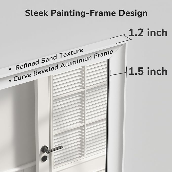 USHOWER White Bathroom Mirrors for Over Sink 24x36 Inch, Metal Framed Rectangle Vanity Mirror for Wall, Bedroom, Living Room, Entryway, Farmhouse, Anti-Rust, HD Tempered Glass, Horizontal/Vertical