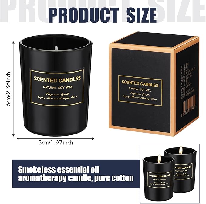 MTLEE 24 Pcs Candles for Home Scented Aromatherapy Jar Candle Gift for Women Bulk 8 Long Lasting Aromatherapy Jar Soy Wax Candle Gift for Christmas Birthday Employee(Classic Style,Fresh Scent)