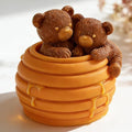 Honeycomb Bear Cylinder Candle & Resin Mold - Resin Casting Silicone Molds for Home Decor & Candle Making Wave Spiral Mold