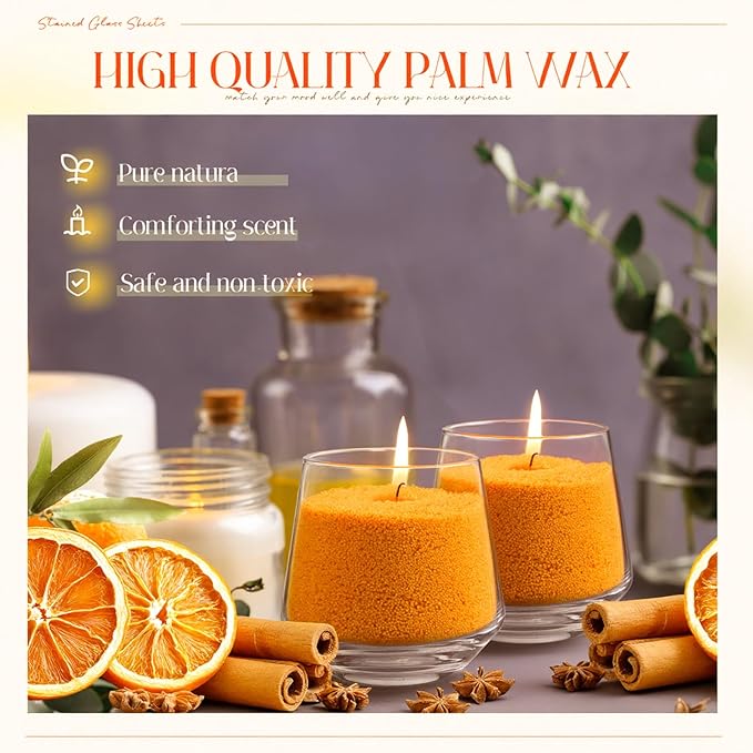 Pearled Scented Candle 2.2 lb Sand Wax Scented Sand Candle Mother's Day Kit for Women Love Gifts with Box 50 Wicks for Mother's Day Wife Couples Mother(Orange,Orange Cinnamon Flavor)