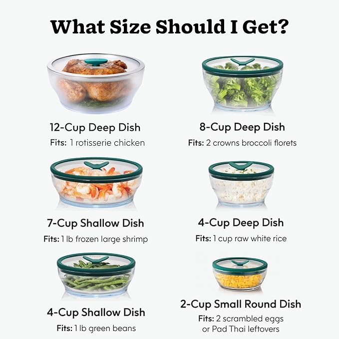 Anyday 4-Pc Microwave Cookware & Glass Food Storage Set with Glass Lids | Large Plastic-Free Containers | Stackable Steamer with Vented Lid for Microwave-Safe Reheating & Steaming Vegetables, Rice