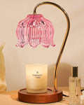 Funistree Pink Candle Warmer Lamp with Timer, Dimmable Candle Lamp Warmer, Birthday Gift Idea for Women Mom Who Have Everything, Mothers Day Birthday Gifts, Lotus Wax Melt Warmer for Jar Candles