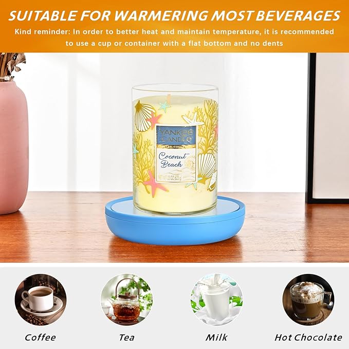ASAWASA Smart Candle Warmer for Large Jar, Coffee Mug Warmers, with Gravity Switch Auto Shut-On/Off, Safely and evenly Release The Aroma, Keep The Drink at a Pleasant Temperature, A Thoughtful Gifts