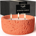 Viyffo 20oz Large 3 Wick Warm Orange Scented Candle – Vanilla Spice Romance, Non Toxic Soy Candle for Women, Matte Ceramic Jar, Luxury Home Fragrance, Elegant Décor & Premium Valentines Day Gift