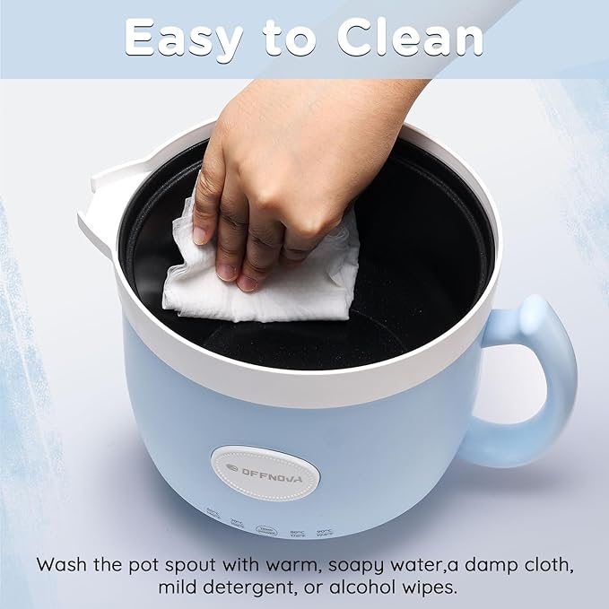 OFFNOVA Wax Melter 1.2L, 35OZ Candle Making Kit with Pouring Spout Suitable for Candle DIY Hobbyist Wax Warmer, Easy to Clean, Gift for Woman Man, Blue (Candle Melting Pot Kit)