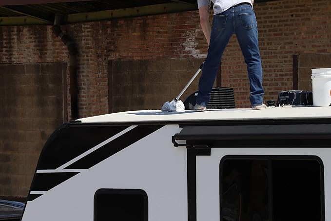 303 Products Rubber Roof Cleaner - Removes Build Up On The Rubber Roofs of RVs, Campers, Pop-Ups, and Motorhomes, Will Not Harm Solar Panels, 1 Gallon (30239)