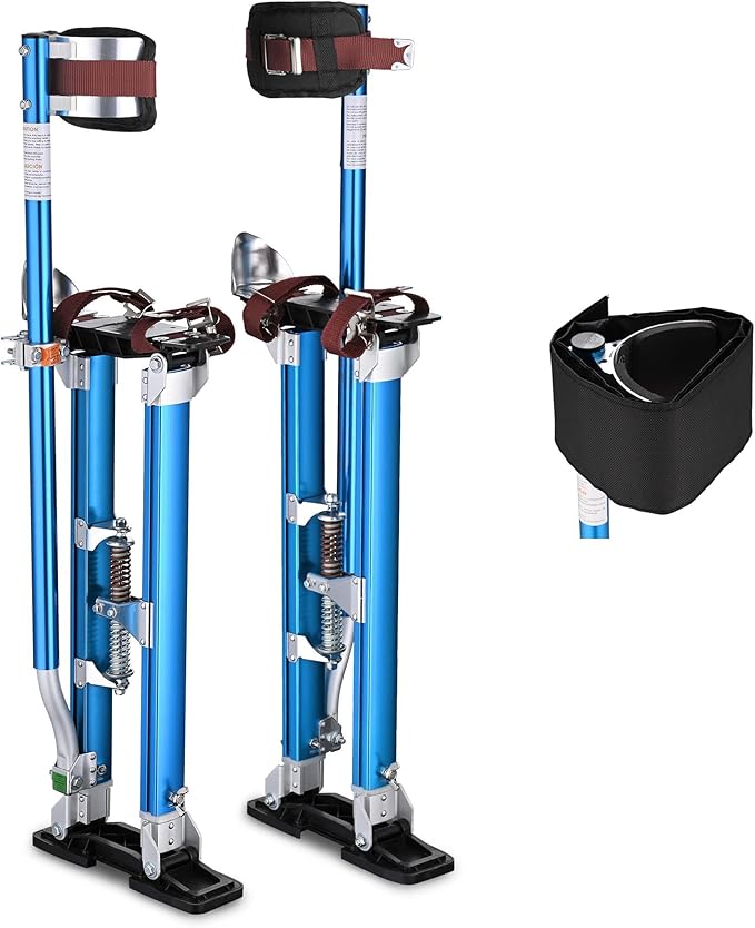 Yescom Drywall Stilts 24" - 40" Adjustable Aluminum Painting Tool with Extra Pair of Upgraded Stilt Straps Padded Leg Bands for Secure Fit & All-day Comfort