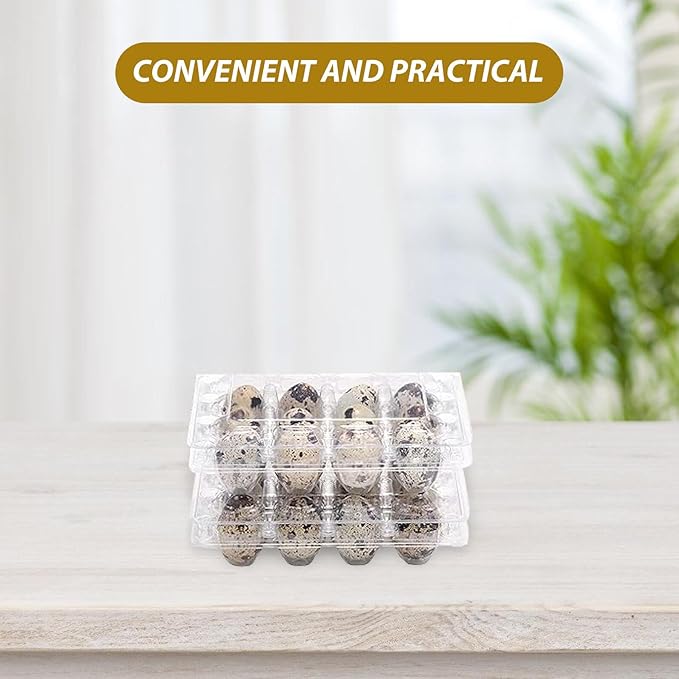 120pcs Plastic Quail Egg Cartons Portable 12-compartment Egg Holder Trays for Kitchen Storage and Farm Use Reusable Quail Boxes for Refrigerators and Market Display