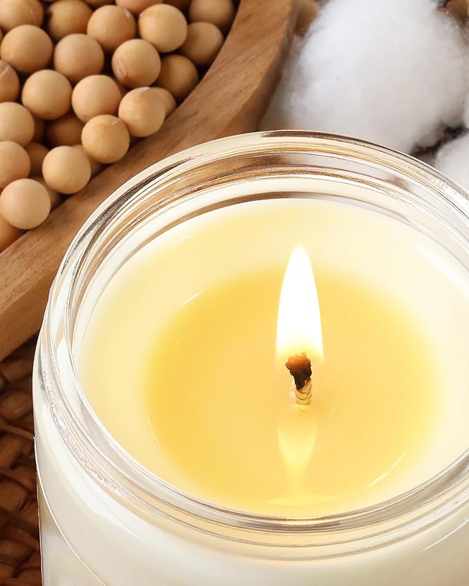 AOOVOO Vanilla Cream Odor Eliminating Highly Fragranced Candle - Eliminates 95% of Pet, Smoke, Food, and Other Smells Quickly, Non Toxic Air Freshing Soy Candle, 9 oz Up to 50 Hours Burn time
