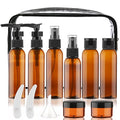 Cosywell Travel Size Bottles for Toiletries 13 2oz Pack TSA Approved Toiletry Bottles Leak Proof Travel Kit for Women Men TSA Clear Toiletry Bag Shampoo Lotion Skincare Cosmetic Container（Brown）