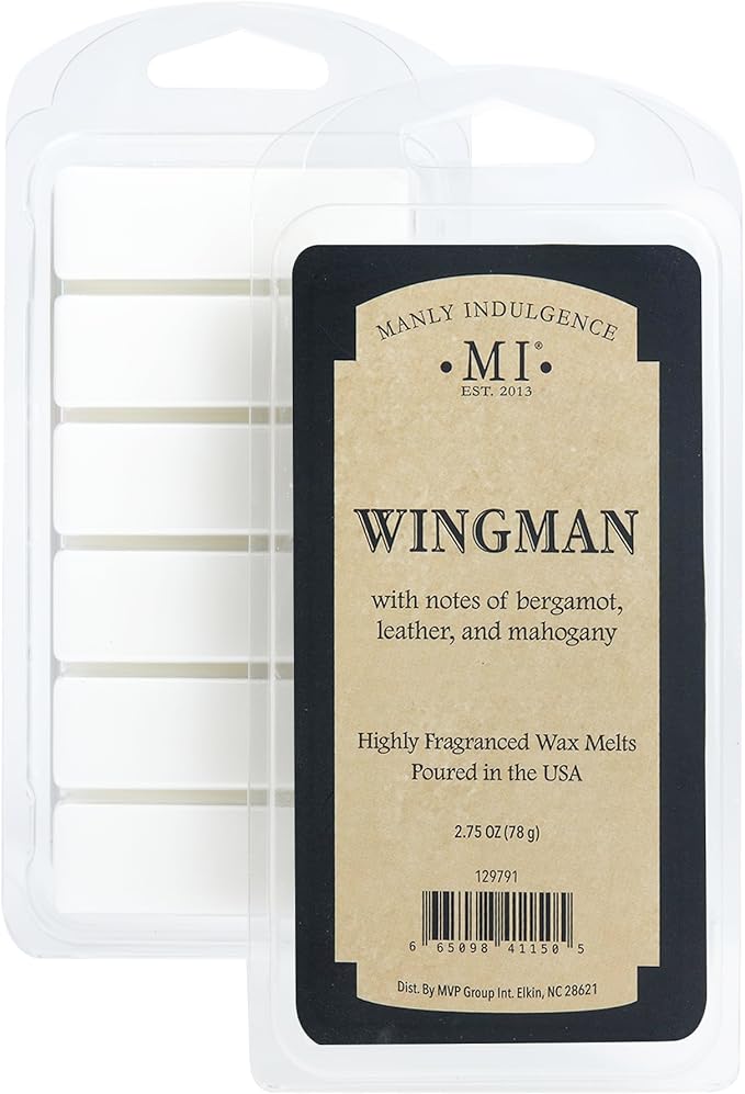 Manly Indulgence Wingman Scented Wax Melts, Wax Melt Warmer Cubes, Long Lasting Scented Wax Warmer Cubes, 4 Pack, 6 Cubes Each - Made in The USA