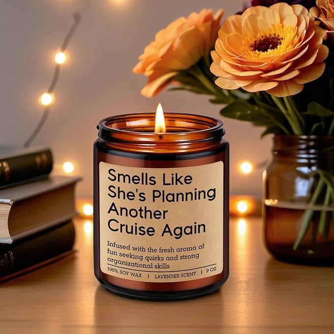GSPY Cruising Candle, Cruise Gifts for Women - Funny Travel Gifts for Travelers, Cruise Lovers - Creative Traveling Ideas - Mothers Day, Birthday, Retirement Present for People Who Travel, Friend, Mom