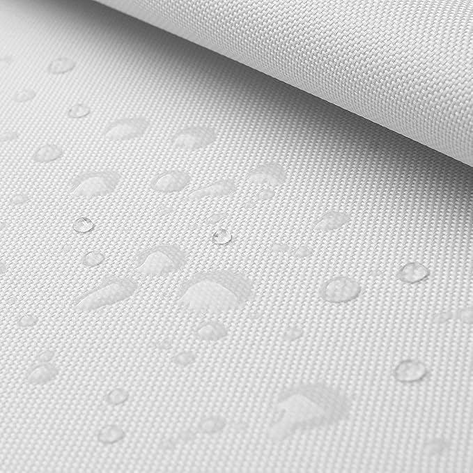 Mybecca Waterproof Canvas Marine Fabric 600 Denier Indoor/Outdoor PU Backing UV Protector White 1 Yard
