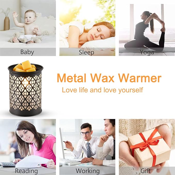 kobodon Metal Wax Warmer,Wax melt Warmer,Candle Wax Burner, Electirc Wax Melt Warmer Candle Melter as Gifts for Moms Grandma Women Girls (Diamond)