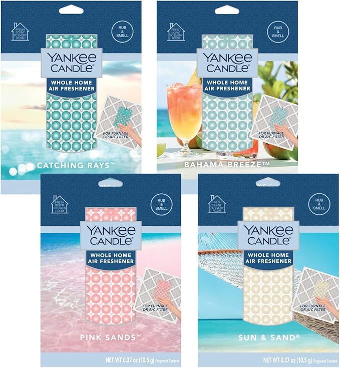 Yankee Candle Whole Home Air Freshener Variety Pack (Bahama Breeze, Catching Rays, Sun and Sand, & Pink Sands) (1ea / Pack of 4)