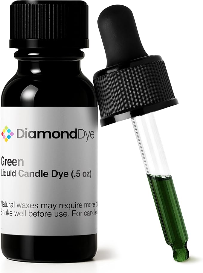 Green Liquid Candle Dye (.5 oz) - Made in the USA - Safe and Easy to Use - Pure and Simple Ingredients - Candle Making Supplies for Soy, Paraffin, Palm or Gel Wax - 10 Vibrant Colors to Choose from