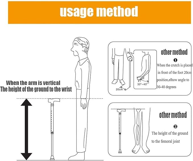 Portable Walking Cane Holder Walking Stick Crutch for Old Man Elderly Telescopic Stable Nonslip Lightweight Height Adjustable with 4 Feets and Wooden Handle Black Walking Sticks for Men or Women