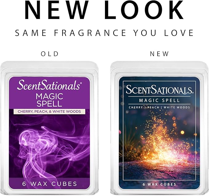 Scentsationals Wax Melts, Wax Cubes Strong Scent - Magic Spell - Long Lasting Scented for Warmer, 10oz (24-Cubes)