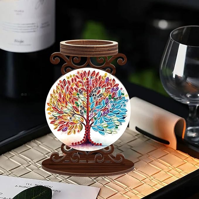 Diamond Painting Taper Candle Holders Diameter 5cm Candlestick Holders Centerpieces Candlestick Holders Candle Stick Holders for Home Decoration Party Housewarming Gifts Tree of Life