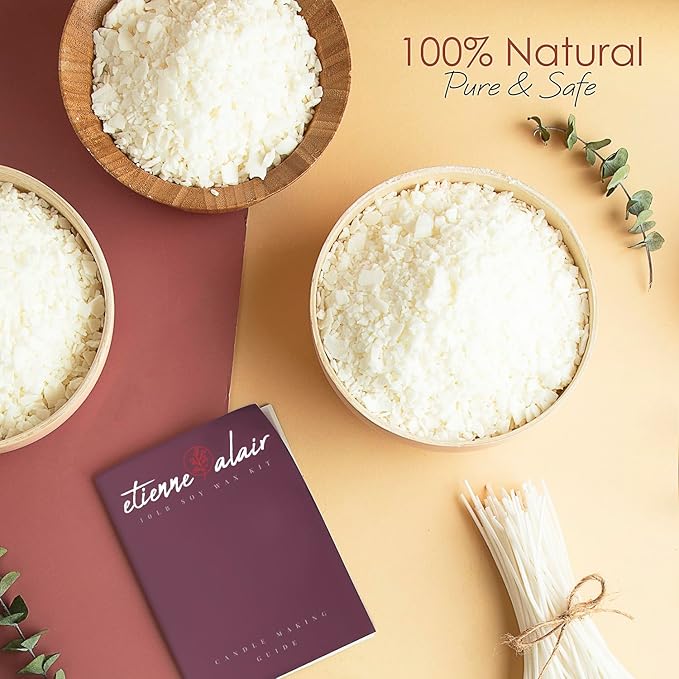 Etienne Alair Organic Soy Candle Wax for Candle Making, 50 lbs Natural Candles Making Supplies, Beeswax-Free, Paraffin-Free, Pure Soy Wax Flakes Perfect for Candles, Tealights and Melts