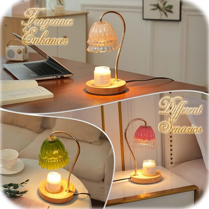 Candle Warmer Lamp with Timer Dimmer, Wax Warmer Lamp for Jar Candles with 2 Bulbs, for Women Mom, Best Valentine's Day and House Warming Gift New Home Decor