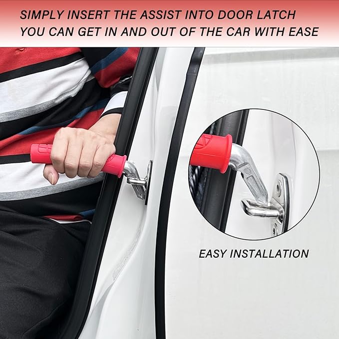 2 Pack Car Handle Assist for Elderly - Vehicle Support Handle - Auto Grab Bar Cane Support Aid - For All Vehicles - Portable Assistive Device for Seniors, Handicapped - Best Gifts For Elderly
