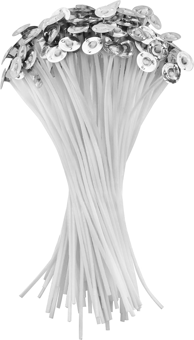VViViD Candle Wicks, 120 pcs 6” inch, Pre-Waxed, Supplied in A Candle-Making Bag Used to Melt Wax