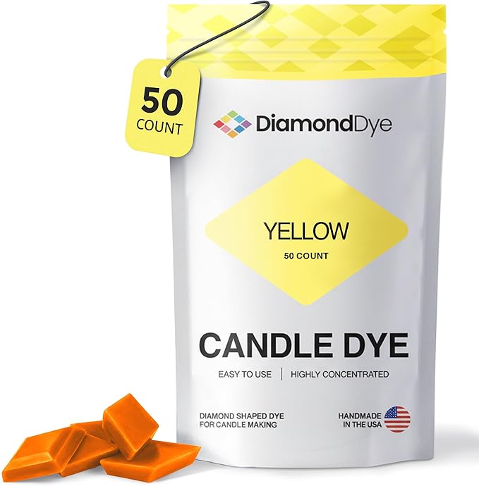 Yellow Candle Dye - Made in The USA - Premium Colorants - Highly Concentrated - Popular Colors for Paraffin or Soy Wax - Great for Professionals or Hobbyist - 50 Dye Chips