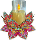 5D DIY Diamond Art Painting PVC Flower Candle Holders Tealight/Tea Light/Votive Candle Holder, for Table Centerpiece Home Décor Party Wedding Dinning-Flower-6