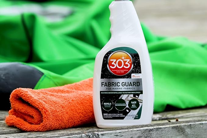 303 Marine Fabric Guard - Restores Water and Stain Repellency To Factory New Levels, Simple and Easy To Use, Manufacturer Recommended, Safe For All Fabrics, 32oz (30604CSR)