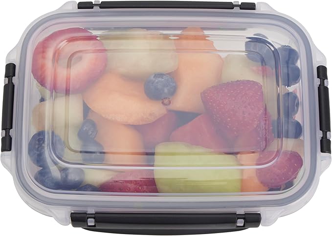 Core Kitchen Nested Food Storage Containers – 8-Piece Set with 4 Airtight Locking Lids – BPA-Free, Stackable, Microwave, Freezer & Dishwasher Safe - Clear