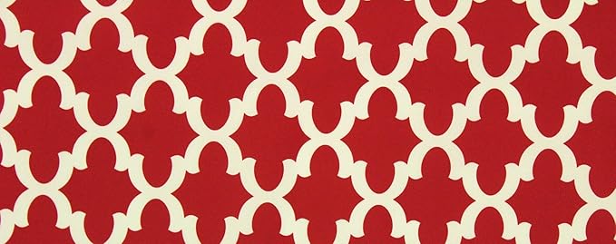 Mybecca Canvas Oxford Fabric Marine Waterproof Outdoor Awning 600 Moroccan Ogee Pattern Red/White (Cut Separate by Yard for Prime Orders-1 Yard) (60"x36")